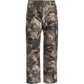 Pnuma Men's Torrent Hunting Hiking Waterproof Silent Comfortable Insulated Side Zips Hex Fleece Camo Pant, Caza Ov