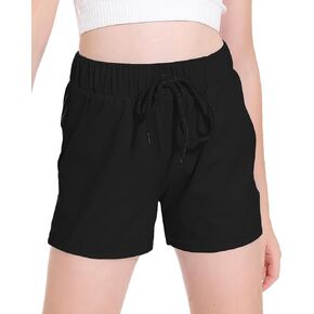 QooNoo Girls Athletic Shorts with Pockets Tennis Shorts for Girl High Waist Running Shorts for Teen Kid