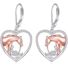 أقراط حصان LUHE من الفضة الإسترلينية وقلادة على شكل حصان جبلي وفتاة مجوهرات هدايا عيد الميلاد للنساء والفتيات in Kuwait