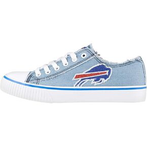 FOCO Women's NFL Denim Team Logo Ladies Fashion Low Top Canvas Sneakers Shoes