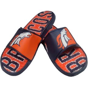 FOCO NFL Unisex Sport Shower Gel Slide Flip Flop Sandals Colorblock Big Logo