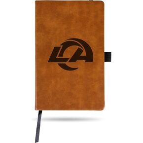 Rico Industries NFL Los Angeles Rams Brown Laser Engraved Small Notepad Jounral/Notepad 8.25" x 5.25"- Office Accessory