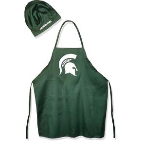 Pro Specialties Group NCAA Michigan State Spartans Mens Chef Hat & Apron, Full Color Team Logo, one size