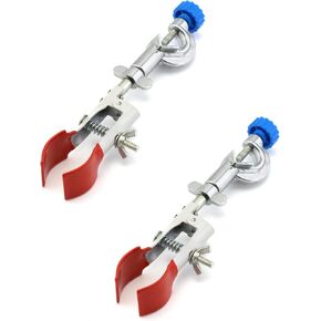 QWORK Lab Clamp, 2 Pack, Cork Lined Prongs, Burette, Flask, Beaker Clamp, Holds Objects up to 1.75" [45mm], Labs Universal Clamp (Rods up to 0.7" Diameter)