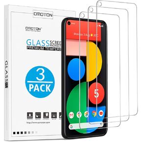 OMOTON 3+2 Pack for Google Pixel 8a Screen Protector, 3 Pack Tempered Glass Screen Protector & 2 Pack Camera Lens Protector for Pixel 8a 2024 Released 6.1-inch, Case Friendly/9H Hardness