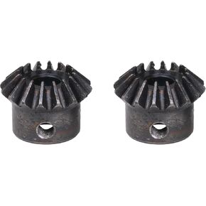 Yibuy 2 PCS 45# Steel 16 Teeth 1.5 Module 8mm Hole Diameter Tapered Bevel Gear Wheel