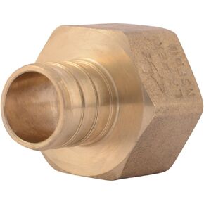 SharkBite 1/2 Inch Crimp Female Adapter, Pack of 10, Brass Plumbing Fitting, PEX Pipe, Copper, UC072LFA10