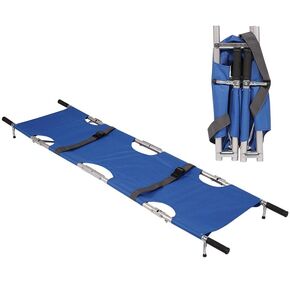 نقالة YXTOOWIN قابلة للطي وخفيفة الوزن ومحمولة من الفولاذ المقاوم للصدأ بأربعة أضعاف للعناية بالإسعافات الأولية في حالات الكوارث (أزرق) in Kuwait