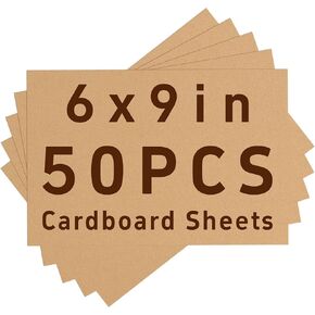50 Pack 5x7 Corrugated Cardboard Sheets, 3mm Thick Card Board Paper Mailer, Thin Cardboard Sheets for Crafts, Diy Art, Shooting, Cardboard Inserts, Dividers