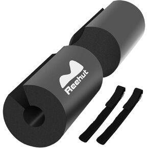 REEHUT Squat Pad Barbell Pad for Squats, Lunges and Hip Thrusts - Foam Sponge Pad Provides Relief to Neck and Shoulders While Training - Fit Standard and Olympic Bars Perfectly Black (Black)