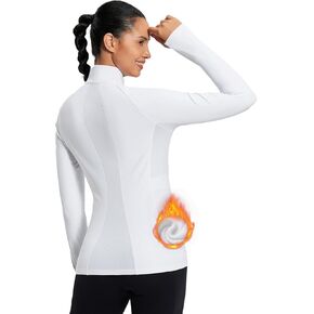 BALEAF Women's 1/4 Zip Fleece Pullover Thermal Long Sleeve Shirts Ski Base Layer Top Thumbholes Winter Cold Weather