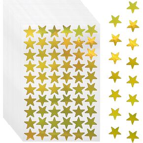 1200 PCS Gold Star Stickers, 0.5" Tiny Glitter Foil Gold Star Stickers for Reward Kids Small Star Stickers for Behavior Reward Chart Student Planner School Classroom Teacher Office Supplies