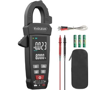 Digital Clamp Meter Multimeter Tester,True RMS 6000 Counts, Auto-ranging Voltmeter Ampmete with NCV Measures AC Current, AC/DC Voltage/Live Wire Resistance Frequency Diode Temperature Continui