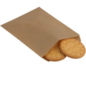 BagDream 5.5x7.75 Inches Kraft Paper Bags Pack of 100 Flat Greaseproof Paper Bags Greaseproof Envelopes, Paper Snack Bags Cookie Bags Popcorn Bags Brown Dot