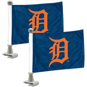 FANMATS 61843 Detroit Tigers Ambassador Car Flags - 2 Pack Mini Auto Flags, 4in X 6in, Perfect for Hood or Trunk