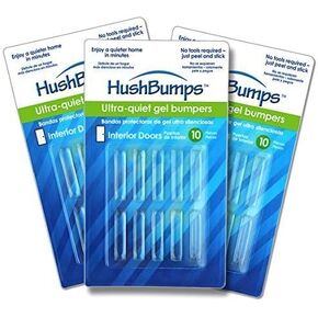 HushBumps Ultra-Quiet Bumpers for Interior Doors 3-Pack. Delivers Quieter Operation to Interior Doors. Just Peel & Stick. No Tools Required. Quiets Door Closing. 30 pcs.