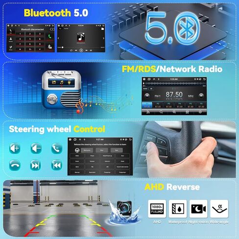 Camecho Radio for Hyundai Veloster 2011-2017, Android 13 Car Stereo with Wireless Carplay Android Auto, 9" Touch Screen Car Radio with Bluetooth, GPS Navigation, WiFi + AHD Backup Camera in Saudi Arabia