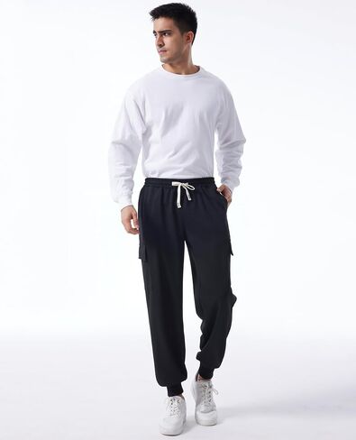 بنطلون رياضي رجالي من SILKWORLD مع جيوب للركض للرجال، سروال كاجوال برباط in Kuwait