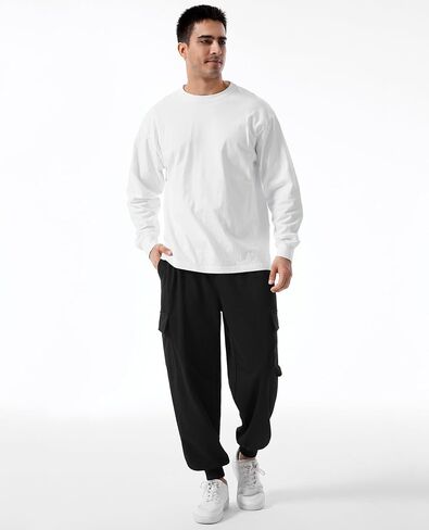 بنطلون رياضي رجالي من SILKWORLD مع جيوب للركض للرجال، سروال كاجوال برباط in Kuwait