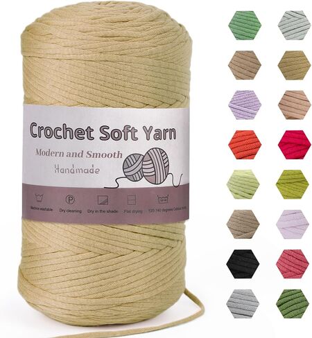 328 ياردة غزل للحياكة، 250 جم/8.81 أونصة غزل كروشيه أخضر فاتح، غزل ناعم للحياكة مع علامات الغرز، إبر حادة مكتنزة سميكة من مزيج القطن والنايلون للمبتدئين في الحياكة in Kuwait