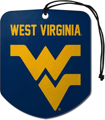 FANMATS 61642 NCAA West Virginia Mountaineers معطر هواء معلق للسيارة، عبوتان، رائحة ثلج أسود، مزيل للرائحة، تصميم درع مع شعار الفريق in Saudi Arabia