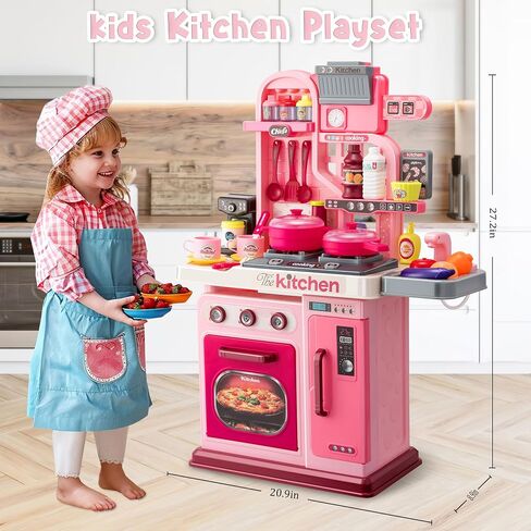 Kids Kitchen Playset,Cooking Stove,Play Sink,Oven,Lights & Sounds,Ages 3+ in Saudi Arabia
