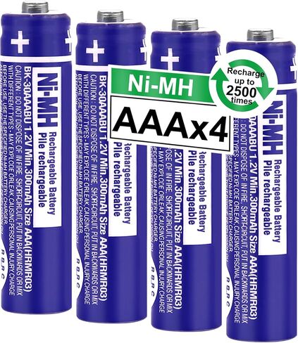OSIM 2Pack BK-30AAABU Ni-MH AAA Rechargeable Batteries 300mah AAA Ni-MH Rechargeable Batteries 1.2V for Panasonic Cordless Phones, Remote Controls, Electronics in Saudi Arabia