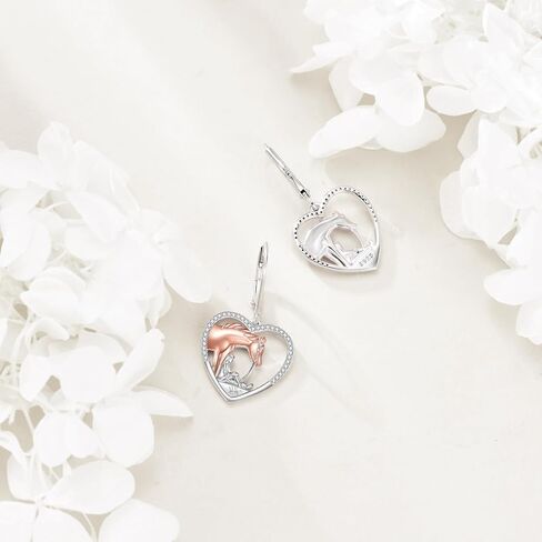 أقراط حصان LUHE من الفضة الإسترلينية وقلادة على شكل حصان جبلي وفتاة مجوهرات هدايا عيد الميلاد للنساء والفتيات in Kuwait