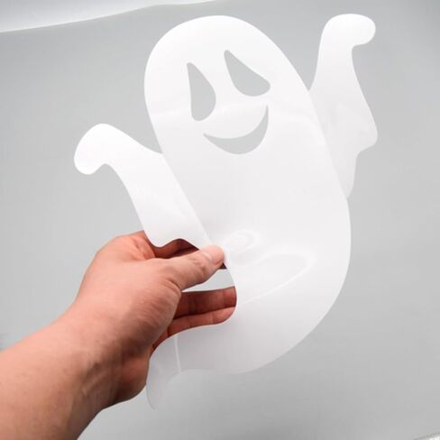 Halloween Ghost Wall Decor -12Pcs 3D Cute Ghost Stickers Window for Halloween Home Decorations Self-Adhesive White Ghost Decals for Halloween Eve Party Decor Indoor Room Decor in Kuwait