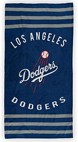 منشفة الشاطئ المخططة MLB Los Angeles Dodgers من شركة Northwest Company، مقاس 30 × 60 بوصة in Saudi Arabia