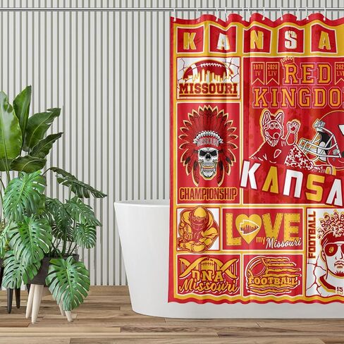 Football Shower Curtain, Red Kingdom Football Fans Curtain, Sports Football Style Shower Curtain for Home Bathroom Decor 60x72 Inch in Saudi Arabia