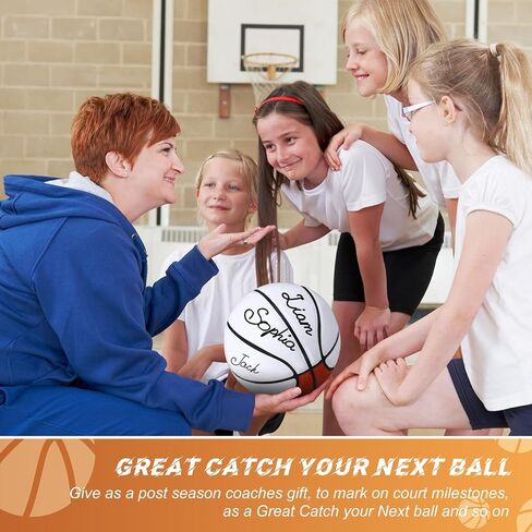Jenaai 9PCS Size 6 Blank Autograph Basketball Customized Basketball with 6 White Panels Junior Adult Basketball Trophy for Signing Blank Signature Basketball for High School College Coach Gift in Saudi Arabia