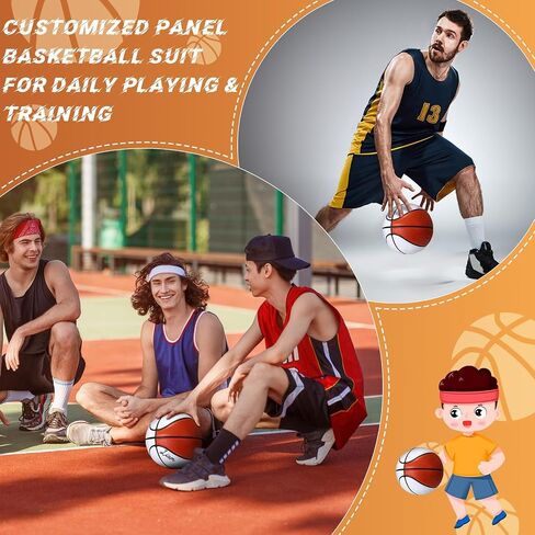 Jenaai 9PCS Size 6 Blank Autograph Basketball Customized Basketball with 6 White Panels Junior Adult Basketball Trophy for Signing Blank Signature Basketball for High School College Coach Gift in Saudi Arabia