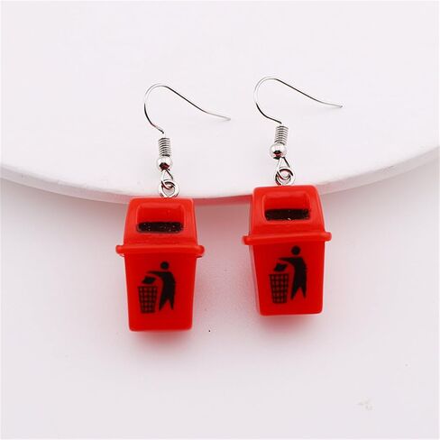 Funny Weird Earring for Women Teen Girls Unique Creative Cute Handmade Toilet Bathtub Yellow Trash Can Water Dispenser Drop Dangle Ear Hook Earrings Jewelry in Saudi Arabia
