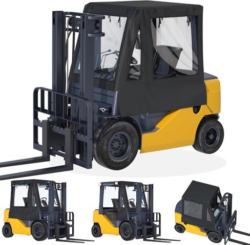 Forklift Cover,Forklift Cab Rain Cover,600D Heavy Duty Waterproof Fabric+EVA Transparent,More Tear Resistant,Suitable for Forklift Weighing Up to 6,000lbs, All Weather Protection in Saudi Arabia