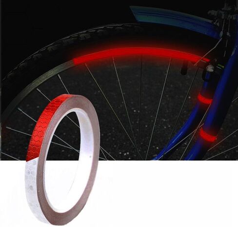 Reflective Tape Outdoor Waterproof 0.4IN*8m Reflective Stickers Stick on Reflector Tape Night Safety Warnning Tapes Reflective Strips for Clothing Trailer Motorcycle Bicycles Mailbox Red in Saudi Arabia