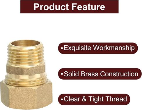 uxcell 4Pcs Brass Compression Tube Fitting, 18mm Tube OD x G1/2 Male Connector Straight Coupling Adapter Union Fittings in Saudi Arabia