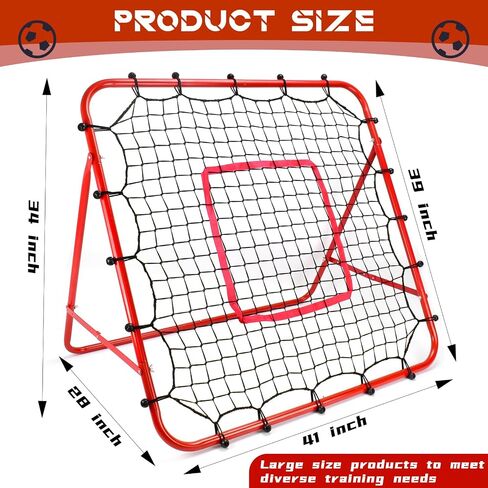 Soccer Rebounder Net for Training - Adjustable Soccer Training Equipment, Kickback Football Bounce Back, Portable 3.3'x3.4' Rebounder for Soccer, Volleyball, and Basketball in Saudi Arabia