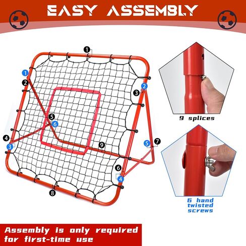 Soccer Rebounder Net for Training - Adjustable Soccer Training Equipment, Kickback Football Bounce Back, Portable 3.3'x3.4' Rebounder for Soccer, Volleyball, and Basketball in Saudi Arabia