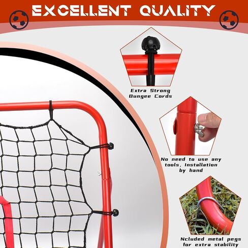 Soccer Rebounder Net for Training - Adjustable Soccer Training Equipment, Kickback Football Bounce Back, Portable 3.3'x3.4' Rebounder for Soccer, Volleyball, and Basketball in Saudi Arabia