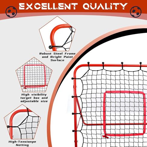 Soccer Rebounder Net for Training - Adjustable Soccer Training Equipment, Kickback Football Bounce Back, Portable 3.3'x3.4' Rebounder for Soccer, Volleyball, and Basketball in Saudi Arabia