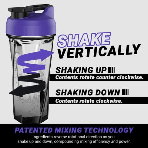 HELIMIX 2.0 Vortex Blender Shaker Bottle Holds upto 28oz | No Blending Ball or Whisk | USA Made | Pre Workout Protein Drink Cocktail Shaker Cup | Weight Loss Supplements Shakes | Top Rack Safe in Saudi Arabia