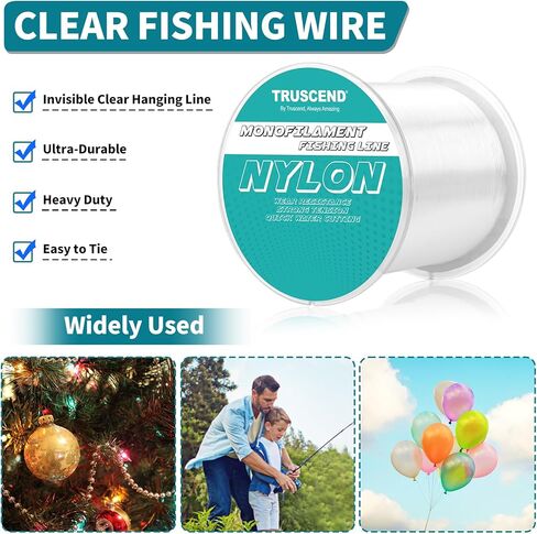 TRUSCEND Monofilament Fishing Line, Superior Nylon Low Memory Fishing Line, Excellent Casting, Exceptional Strength and Abrasion Resistance Mono Line, Good Sensitivity Fishing Wire, 14lb/0.28mm/547yds in Kuwait
