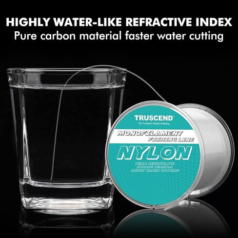 TRUSCEND Monofilament Fishing Line, Superior Nylon Low Memory Fishing Line, Excellent Casting, Exceptional Strength and Abrasion Resistance Mono Line, Good Sensitivity Fishing Wire, 14lb/0.28mm/547yds in Kuwait