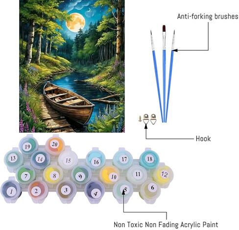 eniref Paint by Numbers Kit for Adults Canvas,Cute Elephant Easy DIY Paint by Number for Adults Beginners,Animals Acrylic Paint Painting Art Perfect for Gifts and Home Decor 16X20 Inch in Kuwait