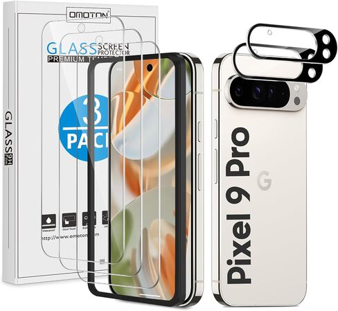 OMOTON 3+2 Pack for Google Pixel 8a Screen Protector, 3 Pack Tempered Glass Screen Protector & 2 Pack Camera Lens Protector for Pixel 8a 2024 Released 6.1-inch, Case Friendly/9H Hardness in Saudi Arabia