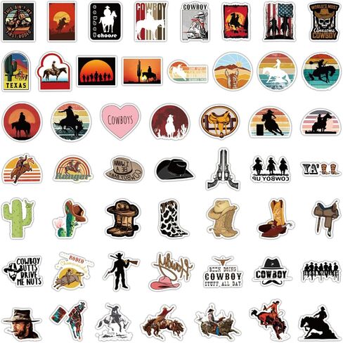 Cowboy Stickers Cowgirl Stickers Combo 100PCS, Valentine's Day Western Decals Vinyl Country Pink Cowgirl Sticker Waterproof for Kids Adults for Water Bottle Laptop Skateboard Snowboard Guitar Phone in Saudi Arabia