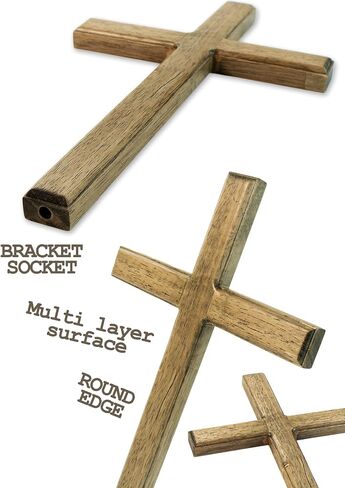 ديكور حائط من Wood Cross Crafts، صليب خشبي معلق على الحائط مقاس 13 بوصة، هدية تأكيد متقاطعة، هدايا المعمودية، صليب حائط مقدس، ديكور ديني مصنوع يدويًا، صليب خشبي مصنوع يدويًا - SOLROS in Kuwait