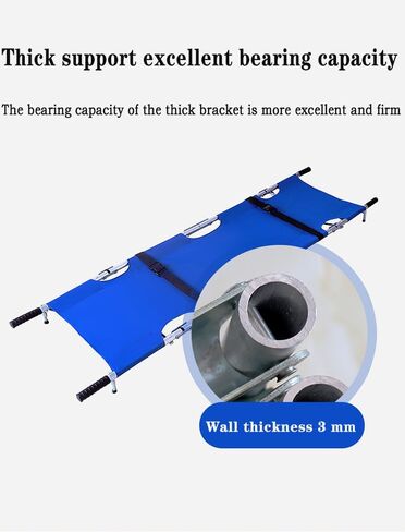 نقالة YXTOOWIN قابلة للطي وخفيفة الوزن ومحمولة من الفولاذ المقاوم للصدأ بأربعة أضعاف للعناية بالإسعافات الأولية في حالات الكوارث (أزرق) in Kuwait