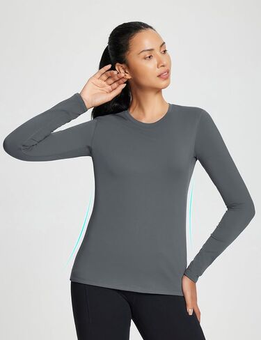 BALEAF Women's Thermal Shirts Crewneck Fleece Lined Long Sleeve Tops Running Workout Ski Base Layer Winter Cold Weather in Saudi Arabia